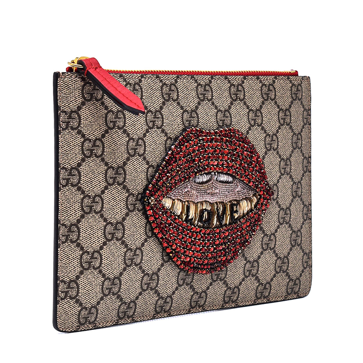 Gucci - GG Supreme Canvas Merveilles Lip Zip Pouch & Clutch